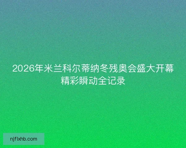2026年米兰科尔蒂纳冬残奥会盛大开幕精彩瞬动全记录