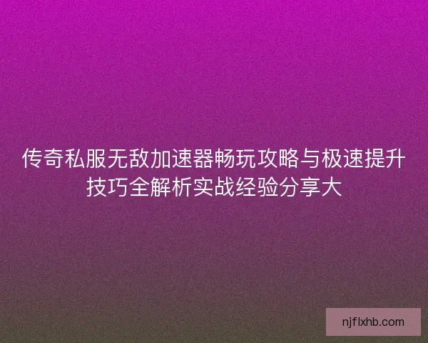 传奇私服无敌加速器畅玩攻略与极速提升技巧全解析实战经验分享大