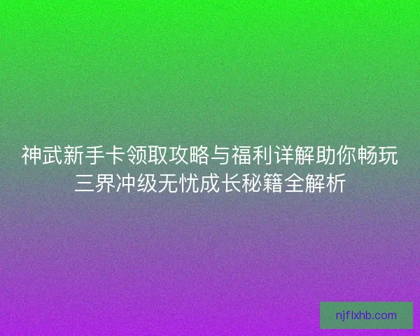 神武新手卡领取攻略与福利详解助你畅玩三界冲级无忧成长秘籍全解析